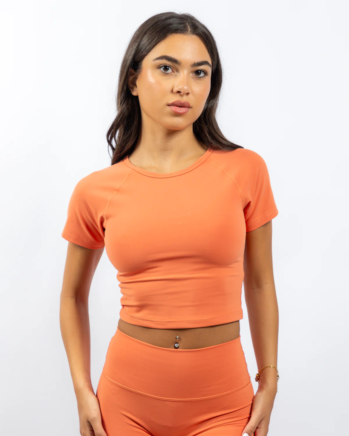 power crop tee-coral