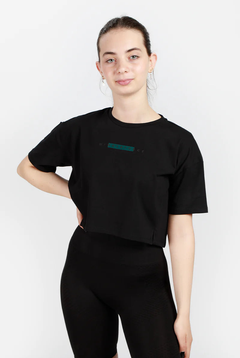 Women-Essential Cropped Oversize T-shirt