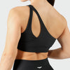 women elite ribbed asymmetrical bra (black)