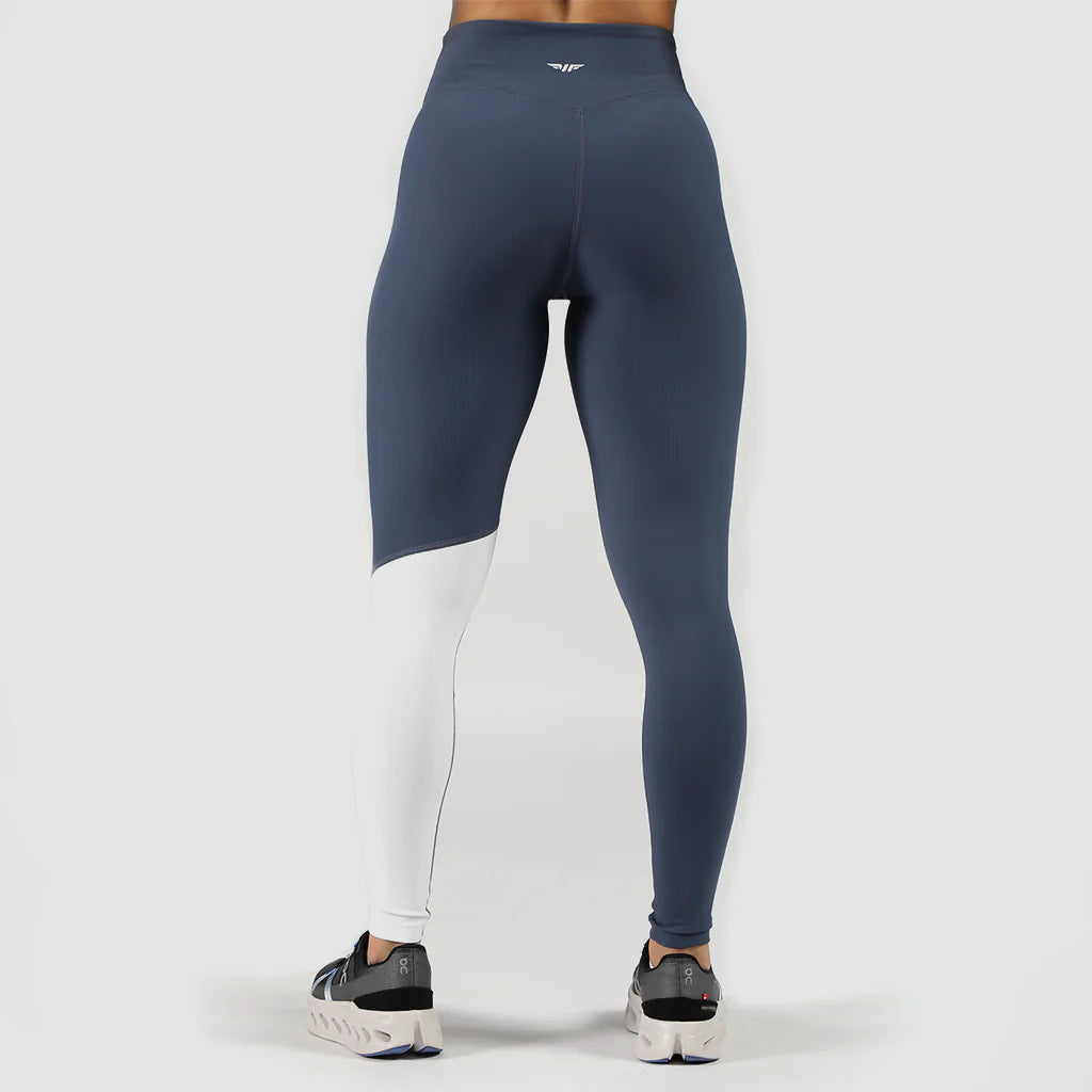 women elite ribbed legging (blue&white)