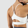 women elite ribbed open back bra (white)