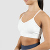 women elite ribbed open back bra (white)