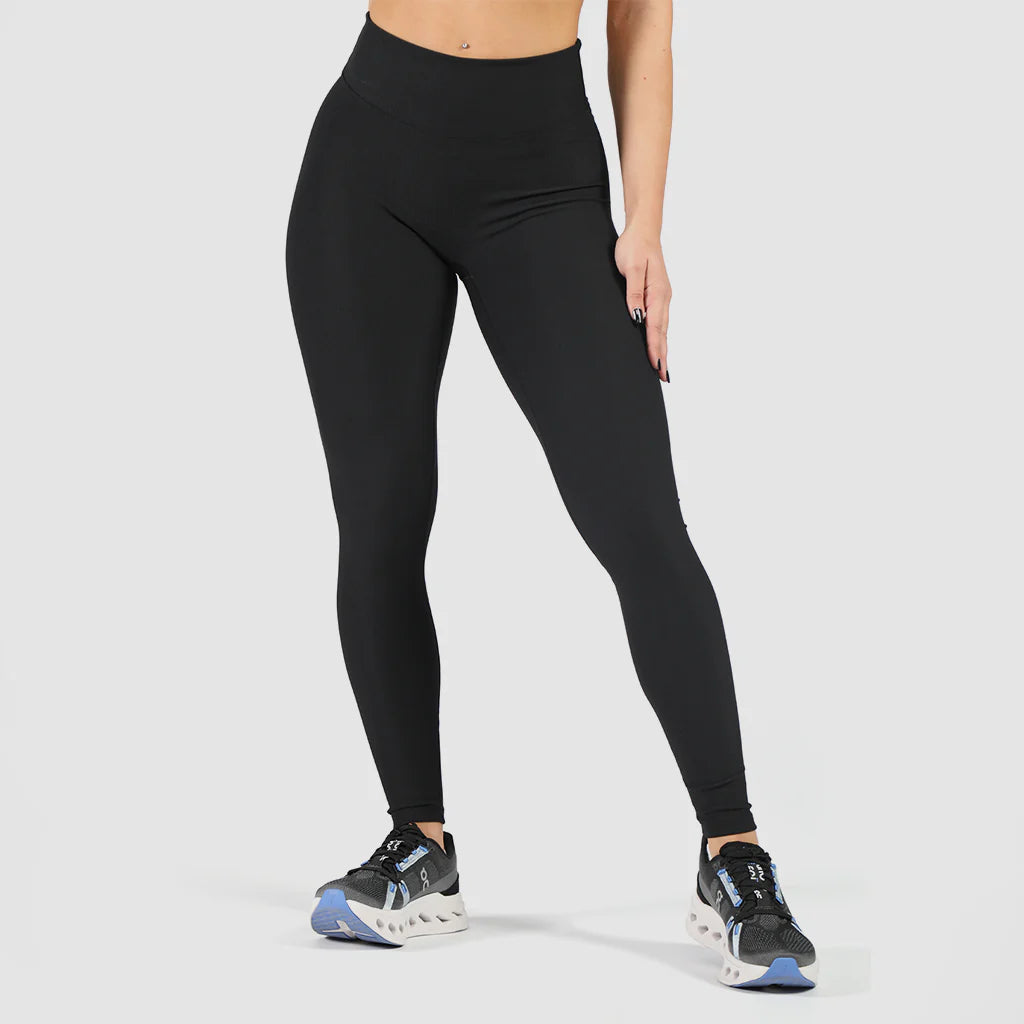 women elite ribbed legging (black)