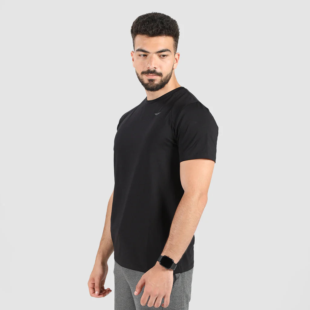 men essential regular fit shirt (black)