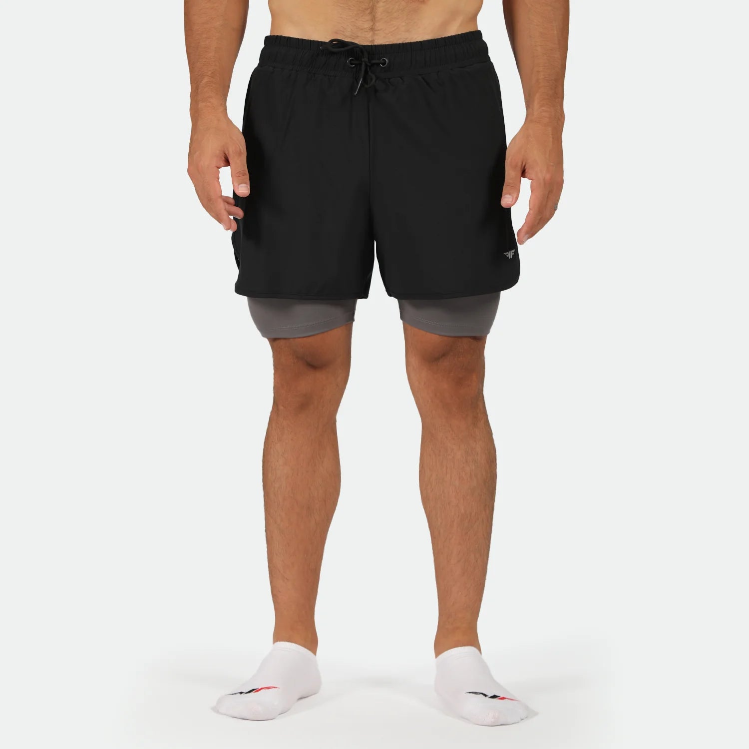 men go beyond dynamic 2 in 1 short (black)