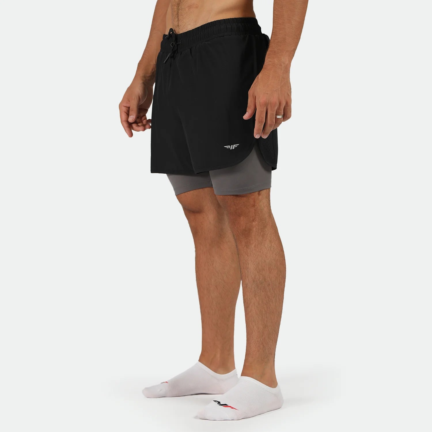 men go beyond dynamic 2 in 1 short (black)