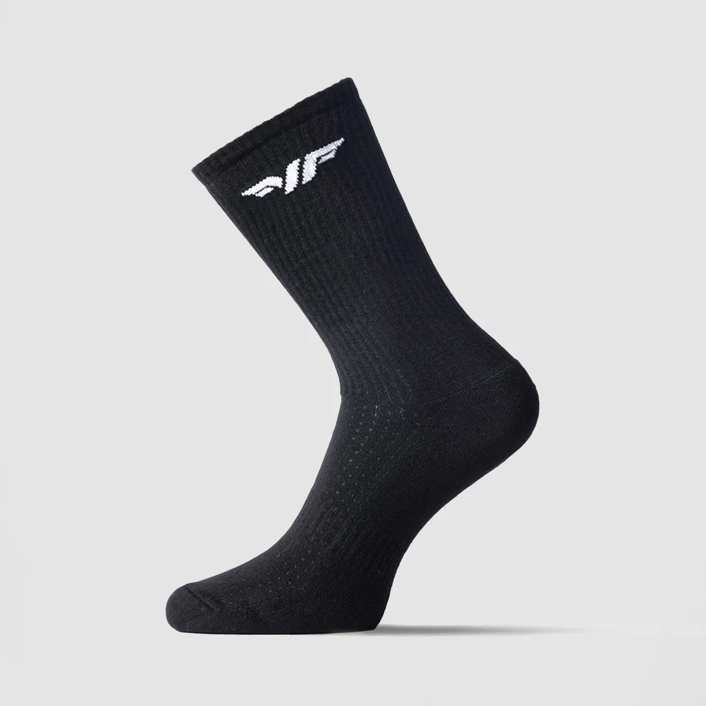 men max crew half cushioned socks (black)